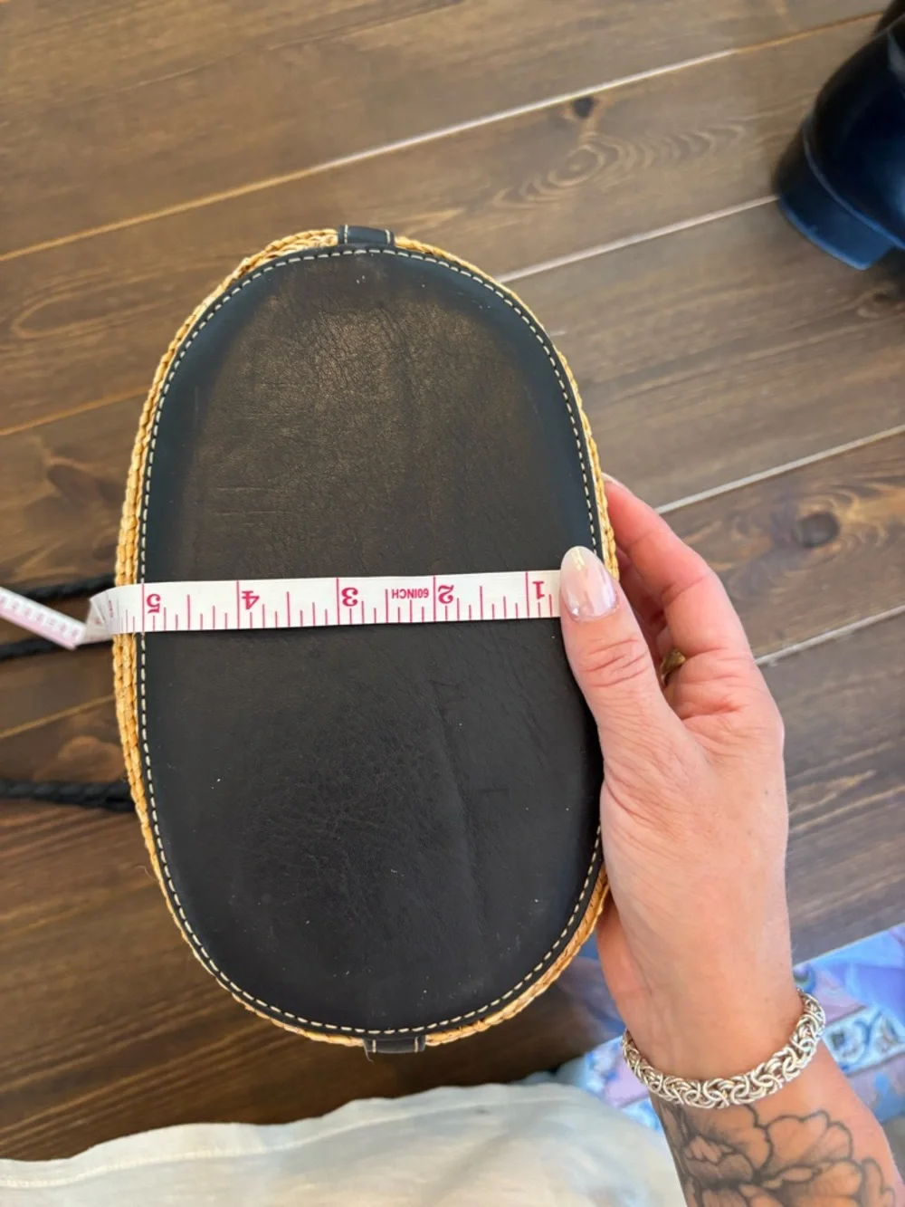 Preston & York Straw Tote Bag Genuine Leather Braided Handle Resort Summer Purse - Picture 15 of 16